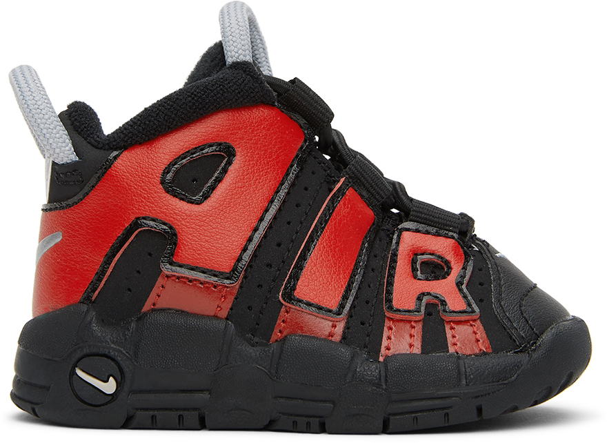 Nike Baby Black & Red Air More Uptempo Sneakers