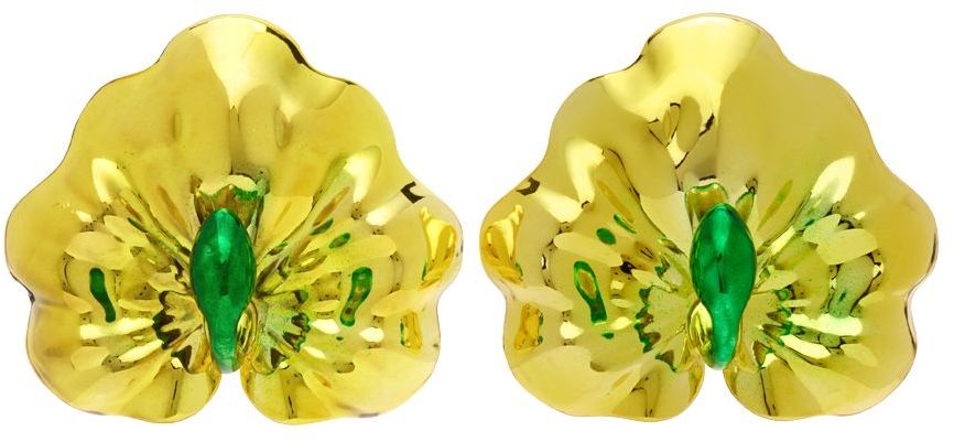 HUGO KREIT Yellow Lily Stud Earrings