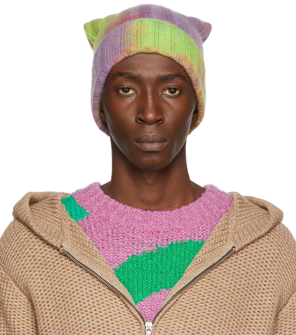 Purple Dazed Short Bunny Echo Beanie 