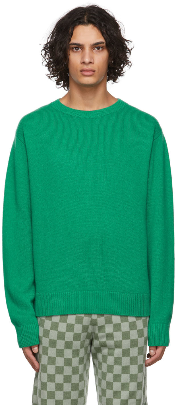 The Elder Statesman Green Simple Crew Sweater | Smart Closet