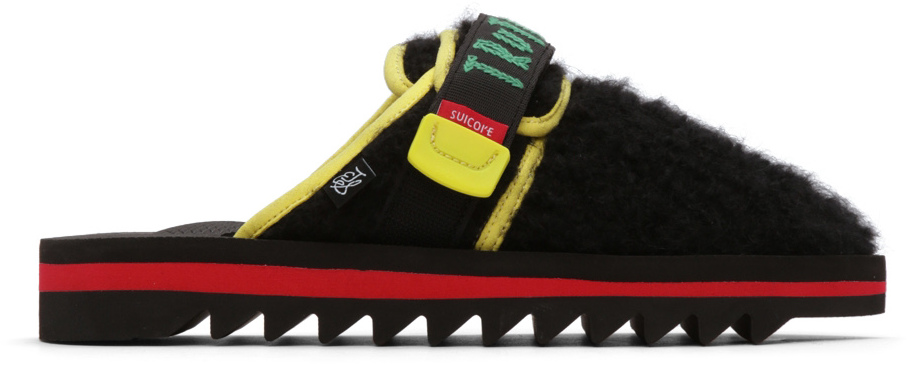 The Elder Statesman Black Suicoke Edition Dyed Zavo Sandals