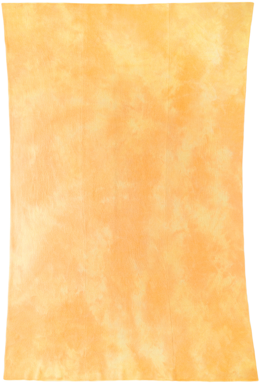 The Elder Statesman Orange & Yellow Cashmere Dub Hot Blanket In Ivory / Yellow C196