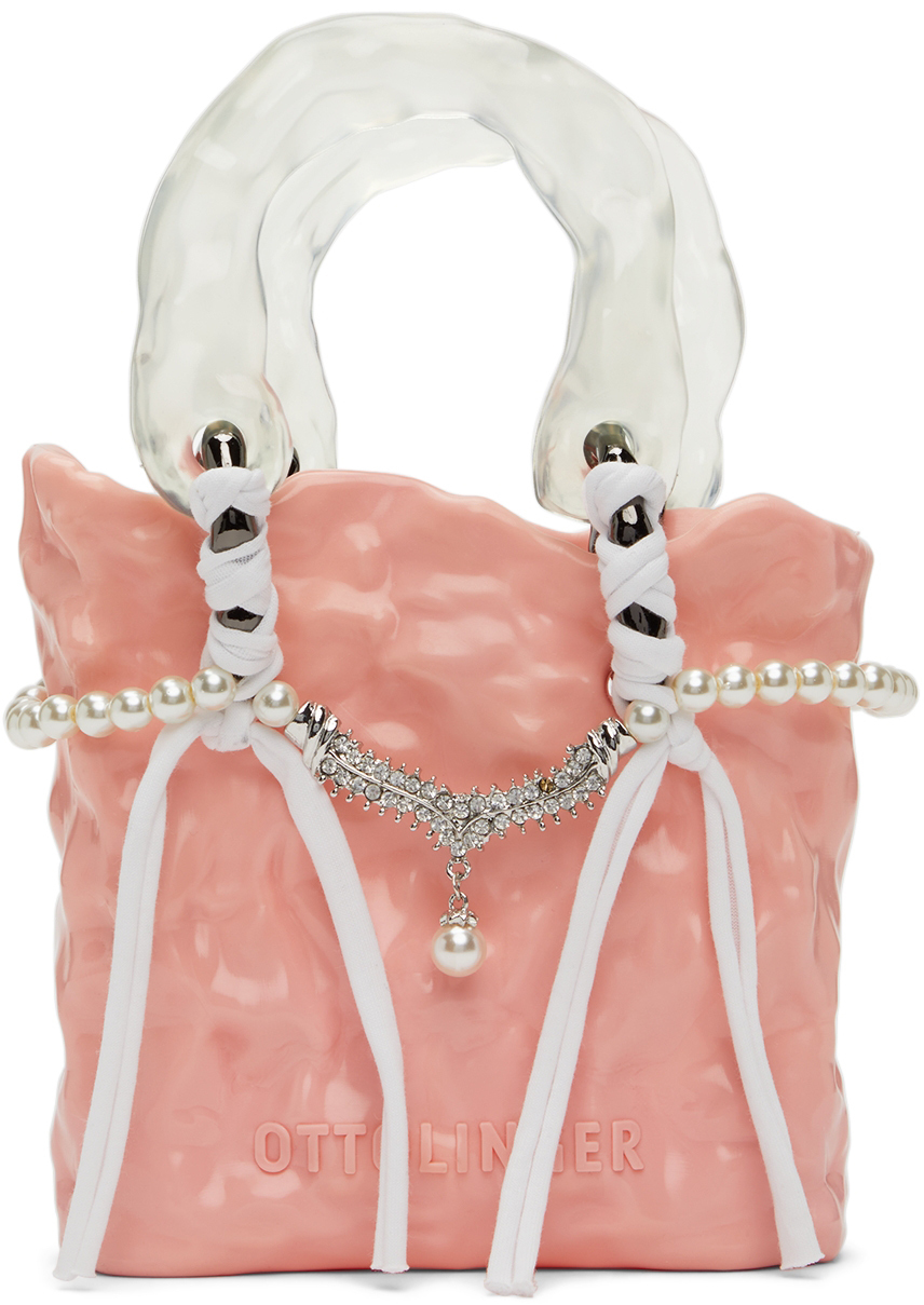 Pink Signature Ceramic Chain Top Handle Bag