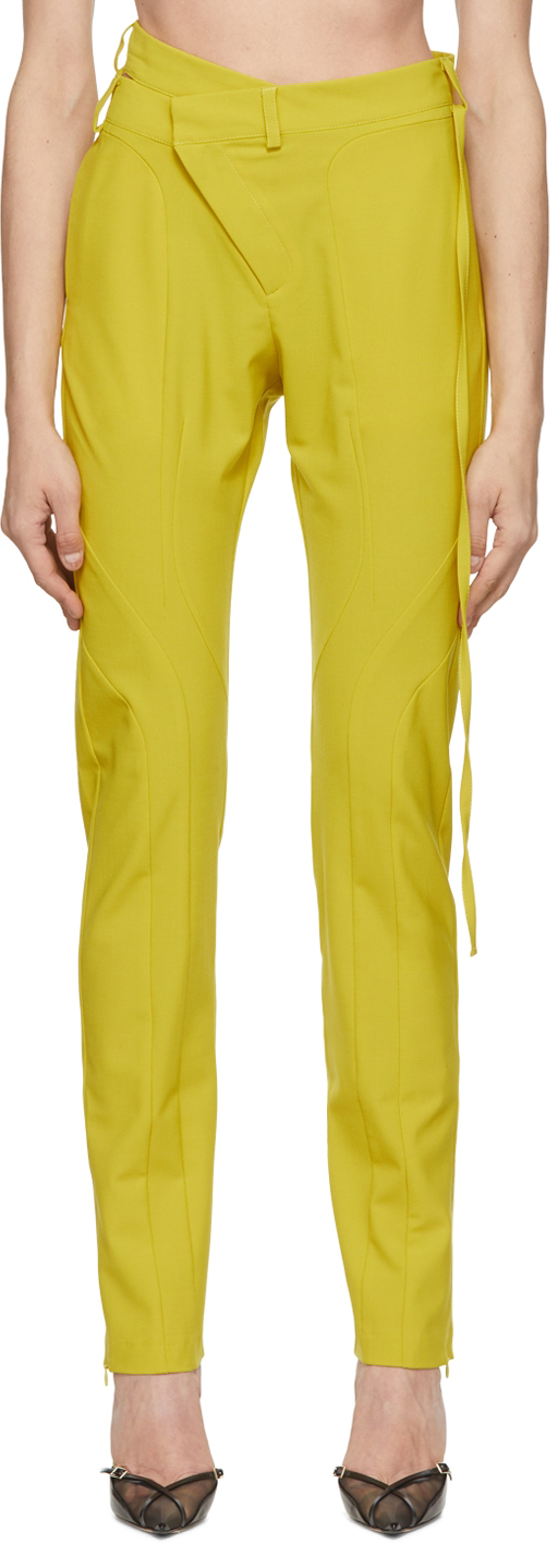 Ottolinger High-waisted Wrap-design Trousers In Gelb