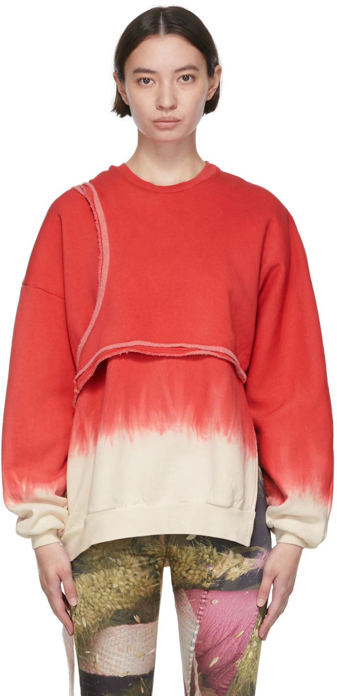 ottolinger red off-white otto sweatshirt in strawberry