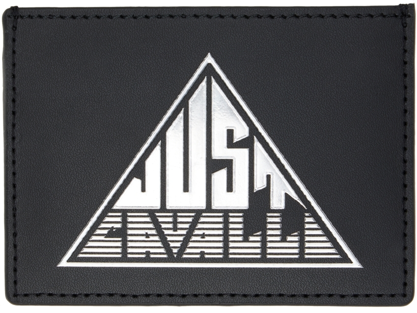 Just Cavalli Black Calfskin Card Holder