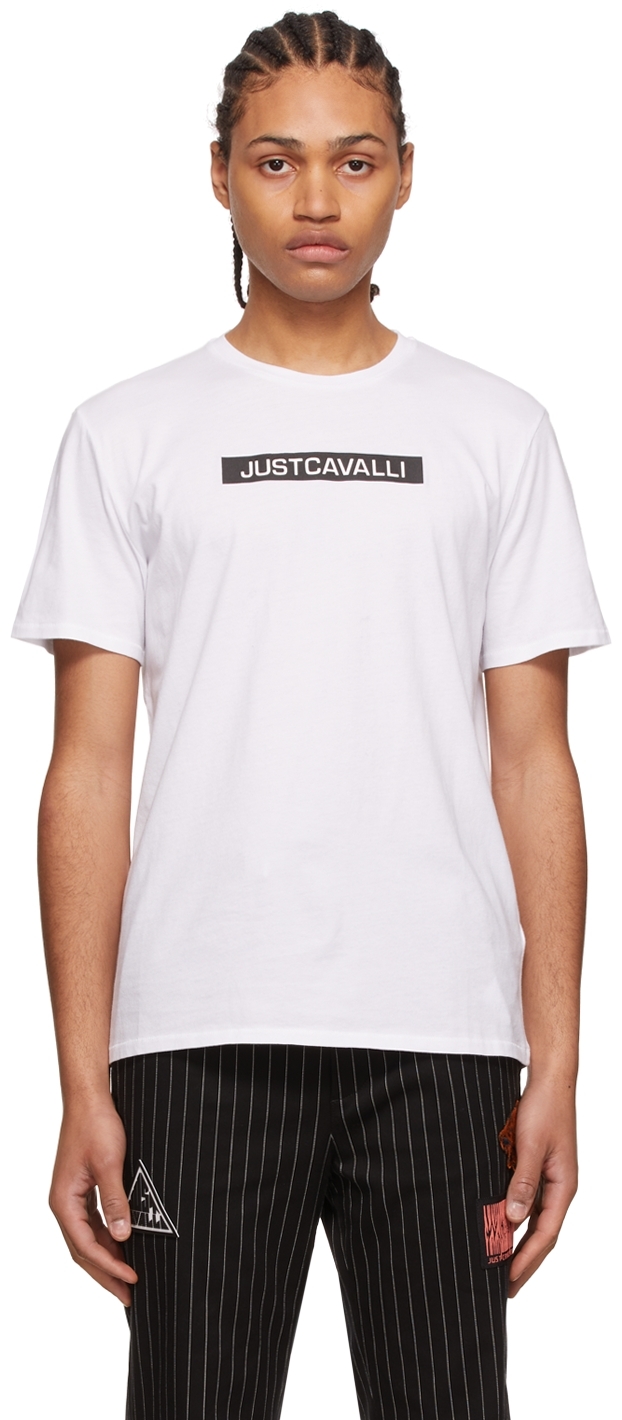 Just Cavalli White Cotton T-Shirt