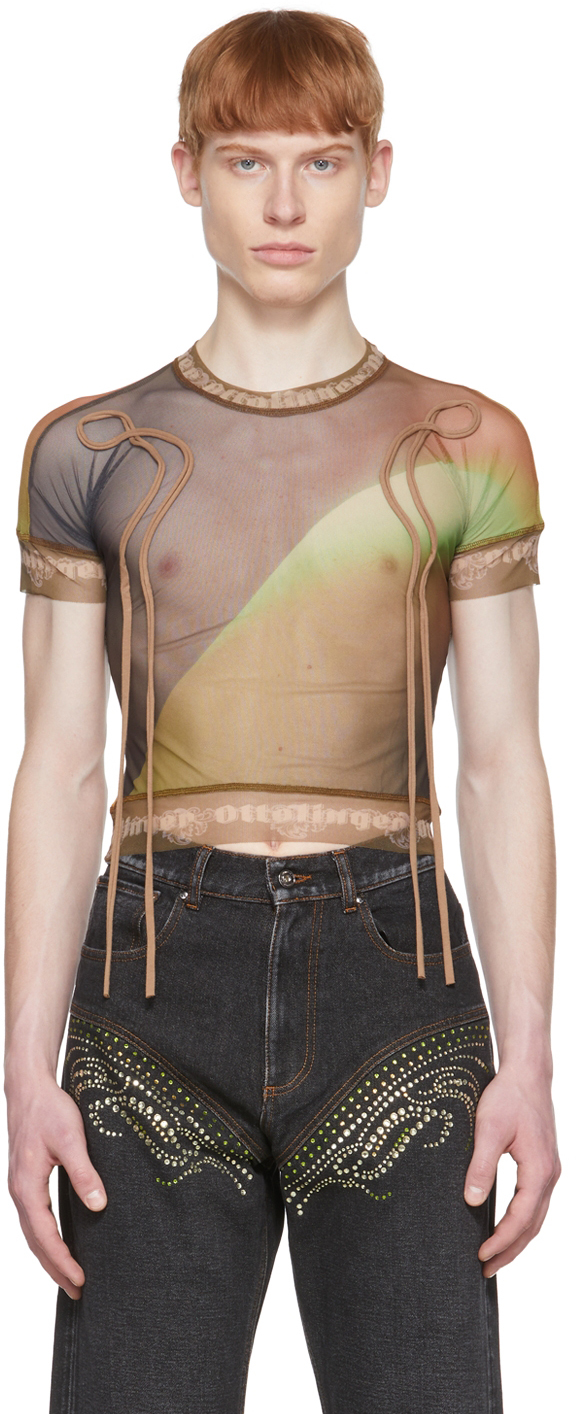 Ottolinger Brown Recycled Polyester T-shirt In Fade