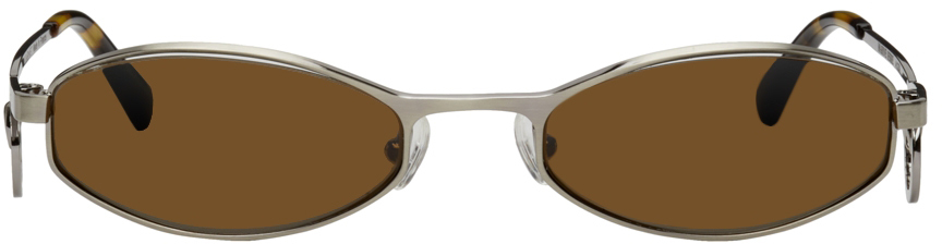 Marine Serre Gunmetal Vuarnet Edition Swirl-Frame Oval Sunglasses