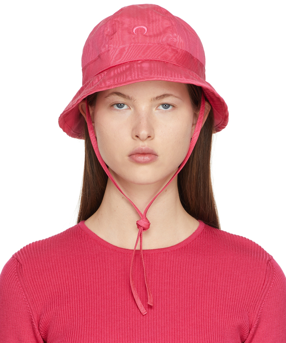 Marine Serre Pink Moiré Bucket Hat