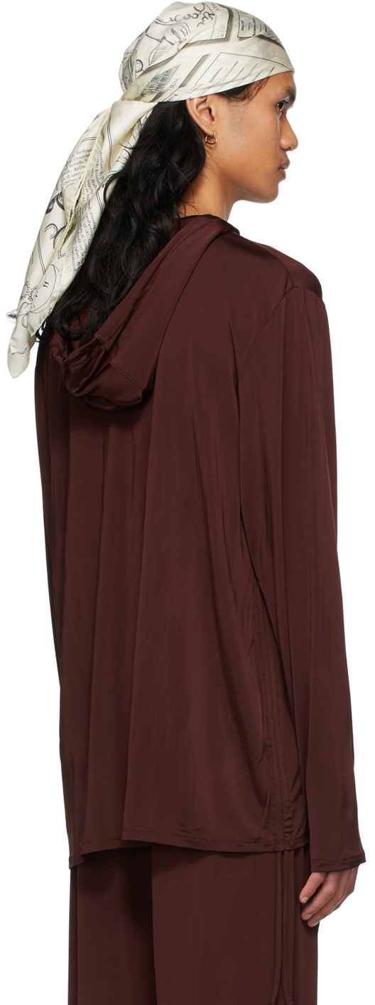 MARINE SERRE BROWN VISCOSE HOODIE