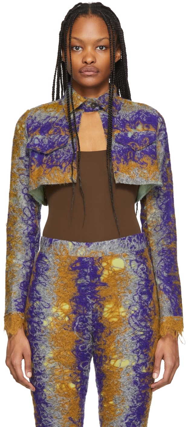 multicolor crop jacket