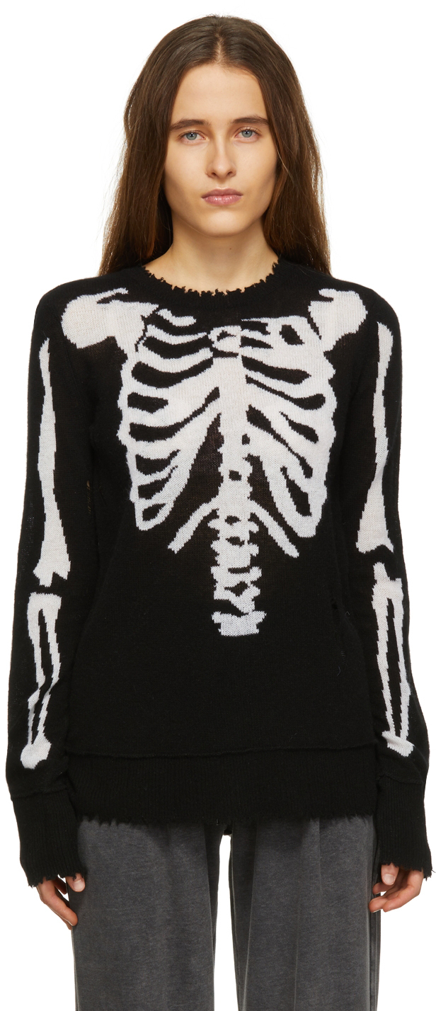 R13 Black Skeleton Distressed Cashmere 