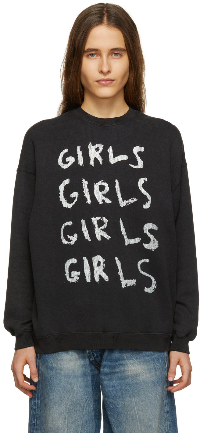 Black 'Girls Girls' Oversized Sweatshirt