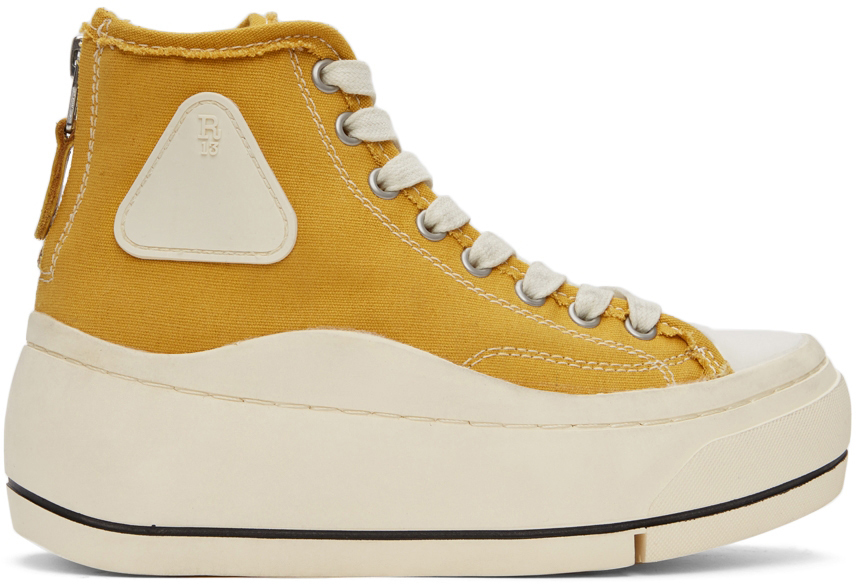 R13: Yellow Kurt High-Top Sneakers | SSENSE