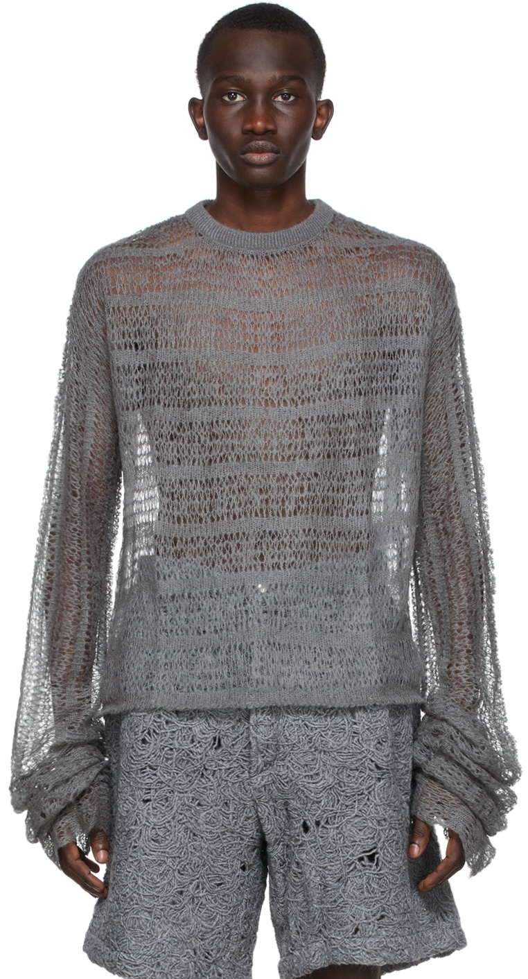 Grey Netted Sweater