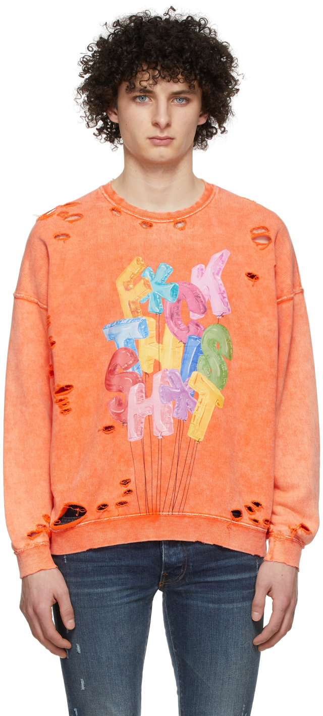 R13: Orange FTS Oversized Sweater | SSENSE UK