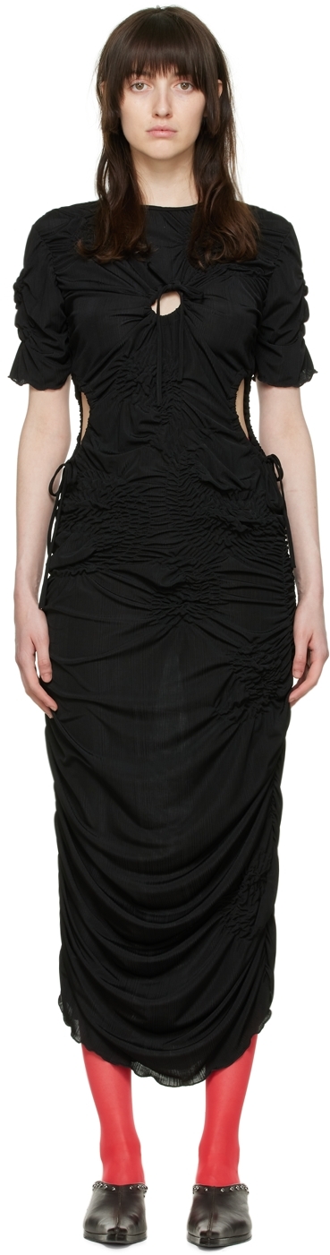 J.KIM Black Polyester Maxi Dress