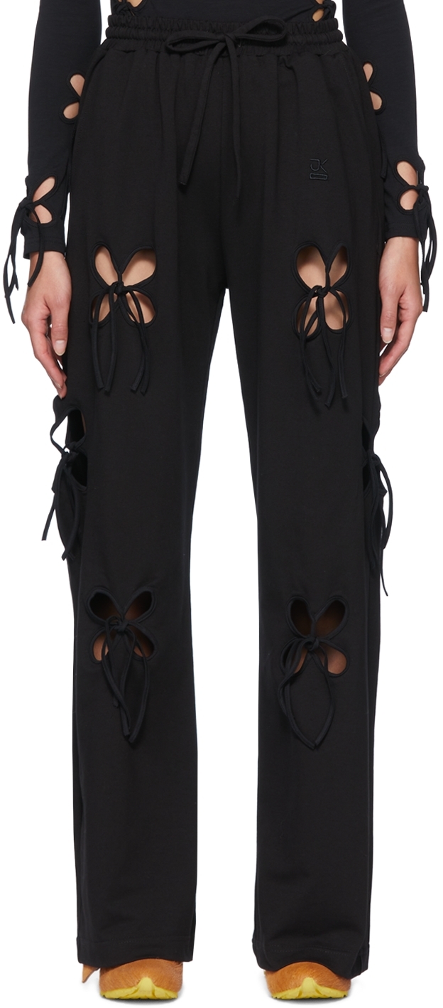 J.KIM SSENSE EXCLUSIVE BLACK COTTON LOUNGE PANTS