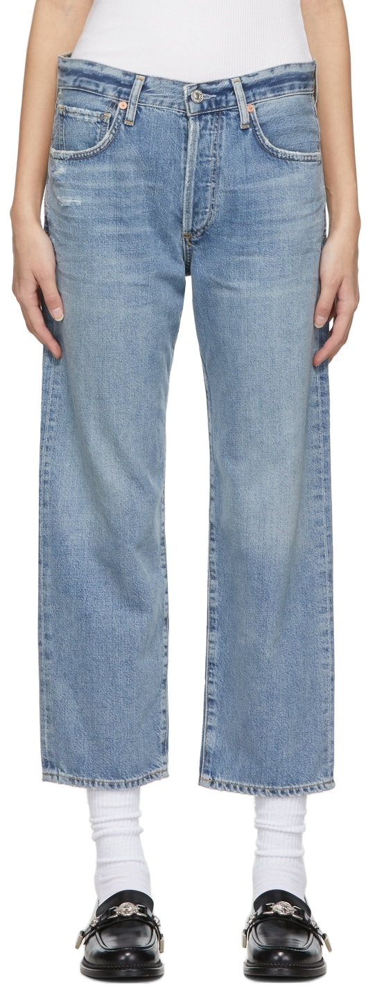 Damen Bekleidung Jeans Capri-Jeans und cropped Jeans Citizens of Humanity Jeans Aus Baumwolldenim calista in Blau 