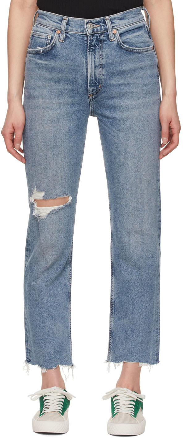 Citizens of Humanity Blue Humanity Daphne Crop Stovepipe Jeans