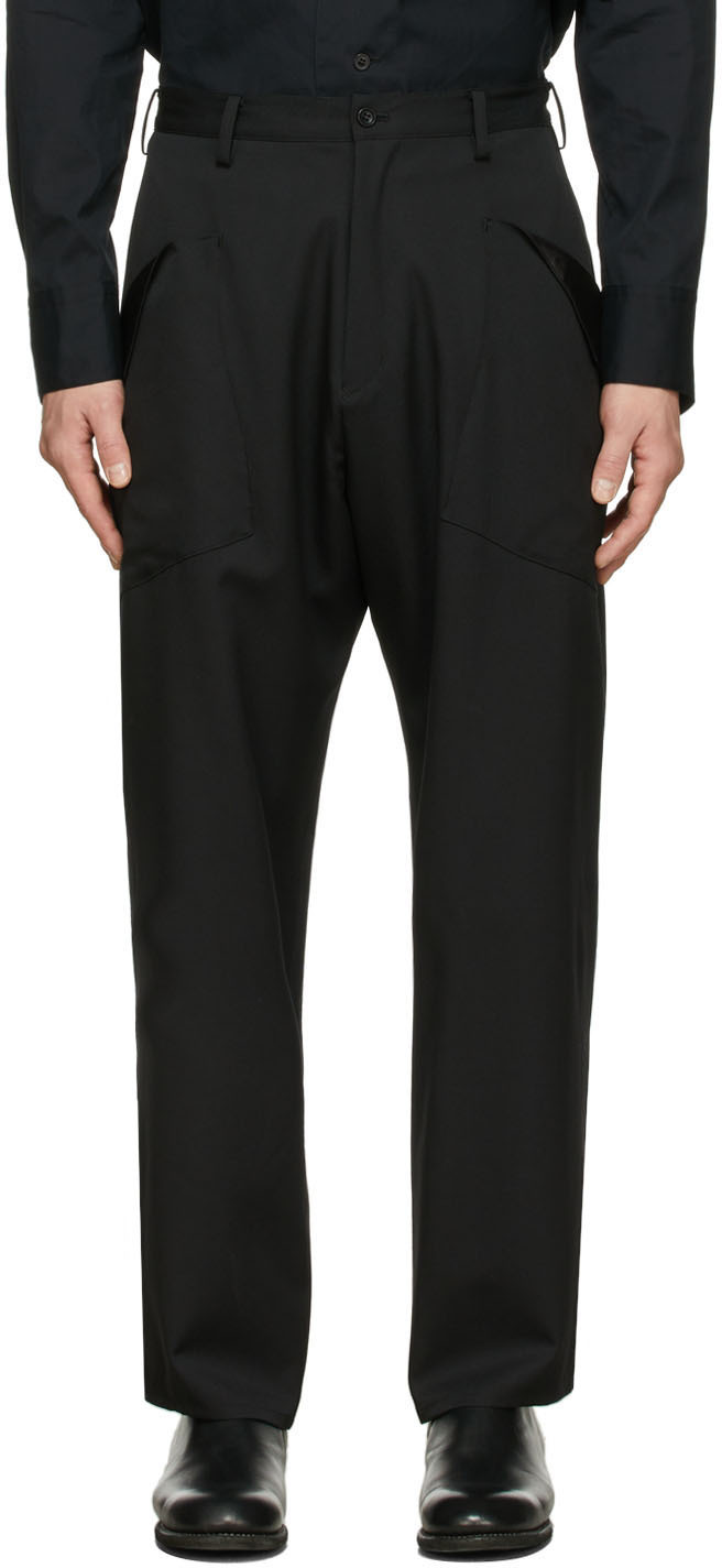 Sulvam: Black Slacks Trousers | SSENSE