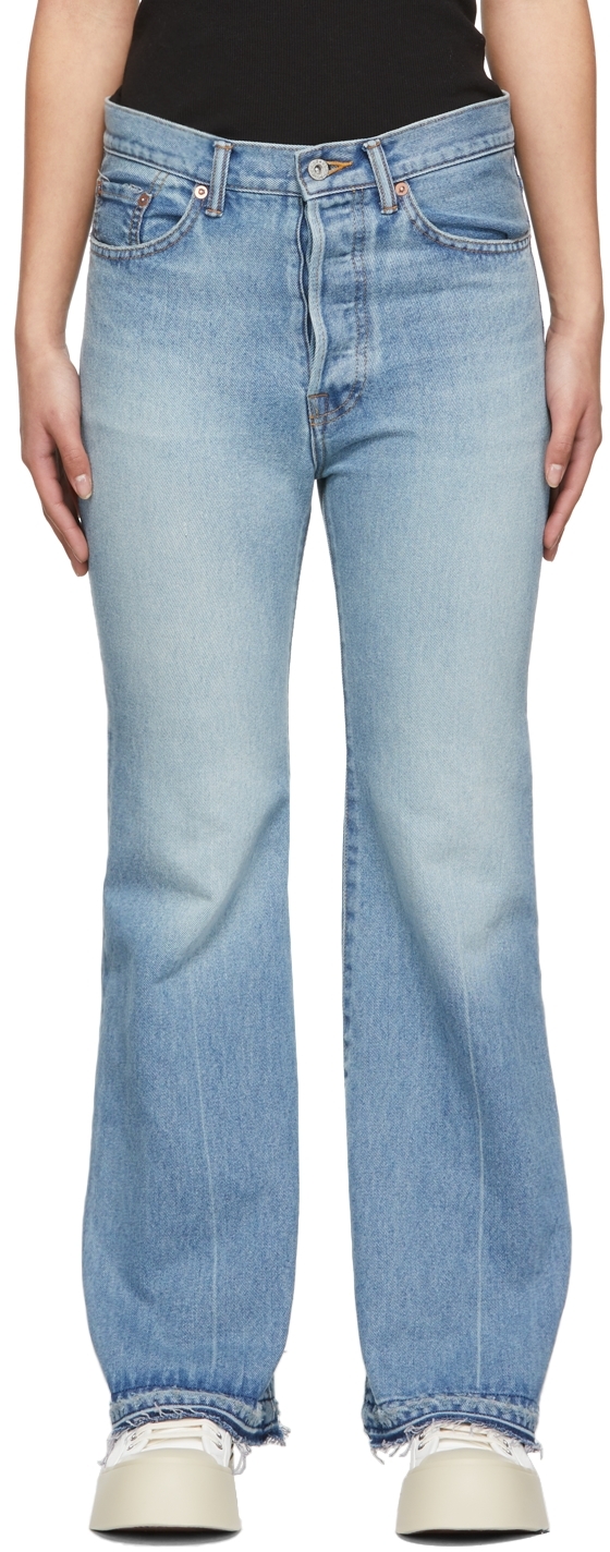 Blue Recycled Flared Jeans