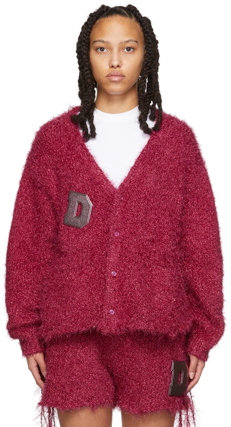 Doublet Pink Metal Letter Cardigan | Smart Closet