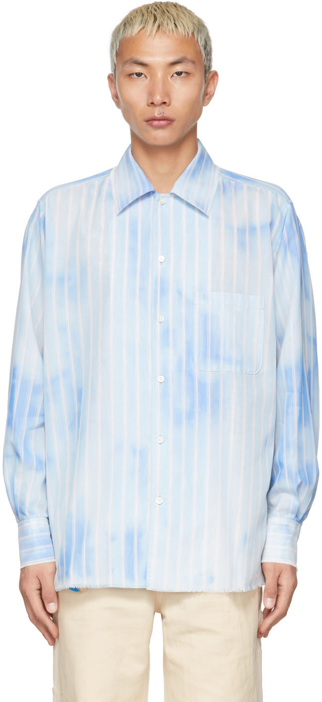 Doublet Blue Bleached Gauze Shirt | Smart Closet