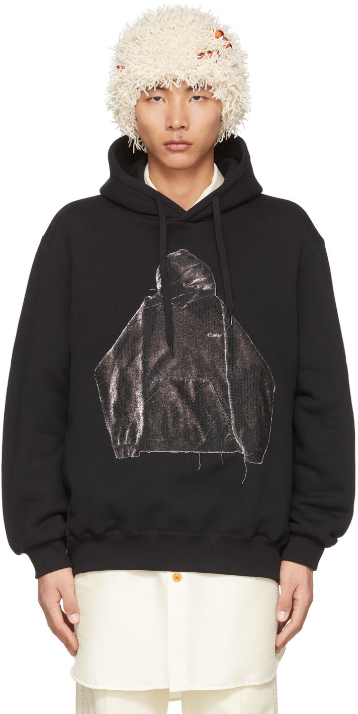 Doublet: Black 'Hoodie' Photo Hoodie | SSENSE