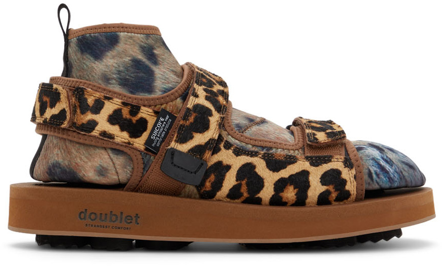 Doublet: Brown Suicoke Edition Animal Foot Layered Sandals