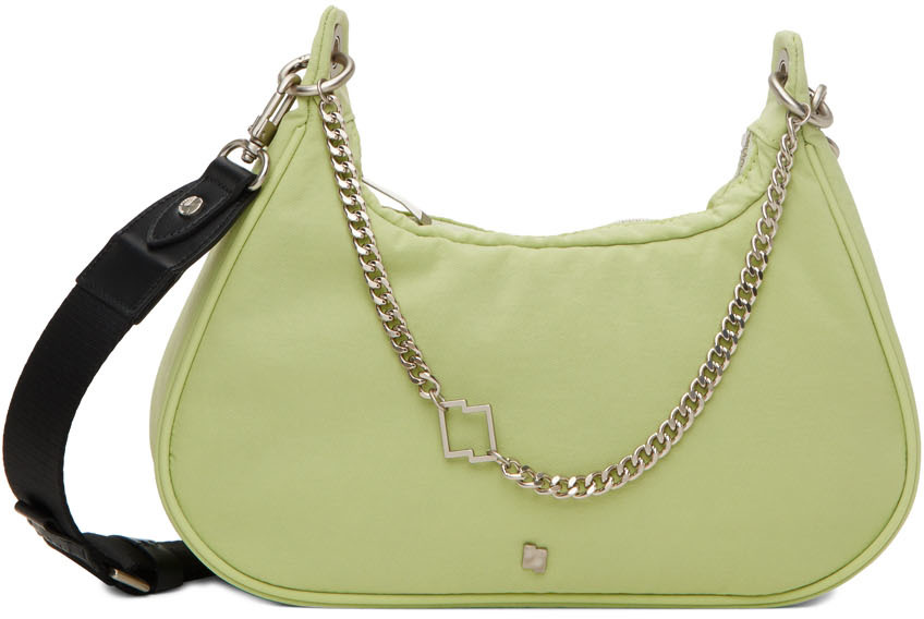 Ader Error Green Tetris Chain Shoulder Bag In Lime