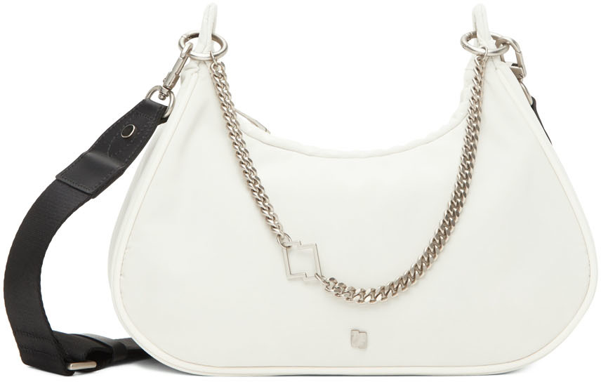 Ader Error Off-white Tetris Chain Shoulder Bag In Ivory