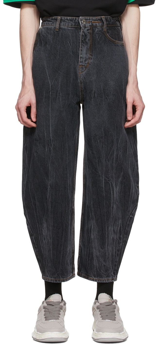 Ader Error Black Side Curve Jeans