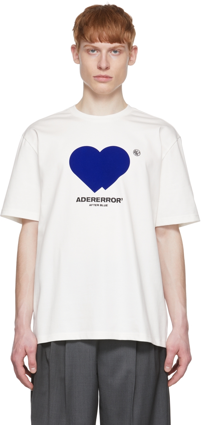 ADER error: White Twin Heart T-Shirt | SSENSE UK