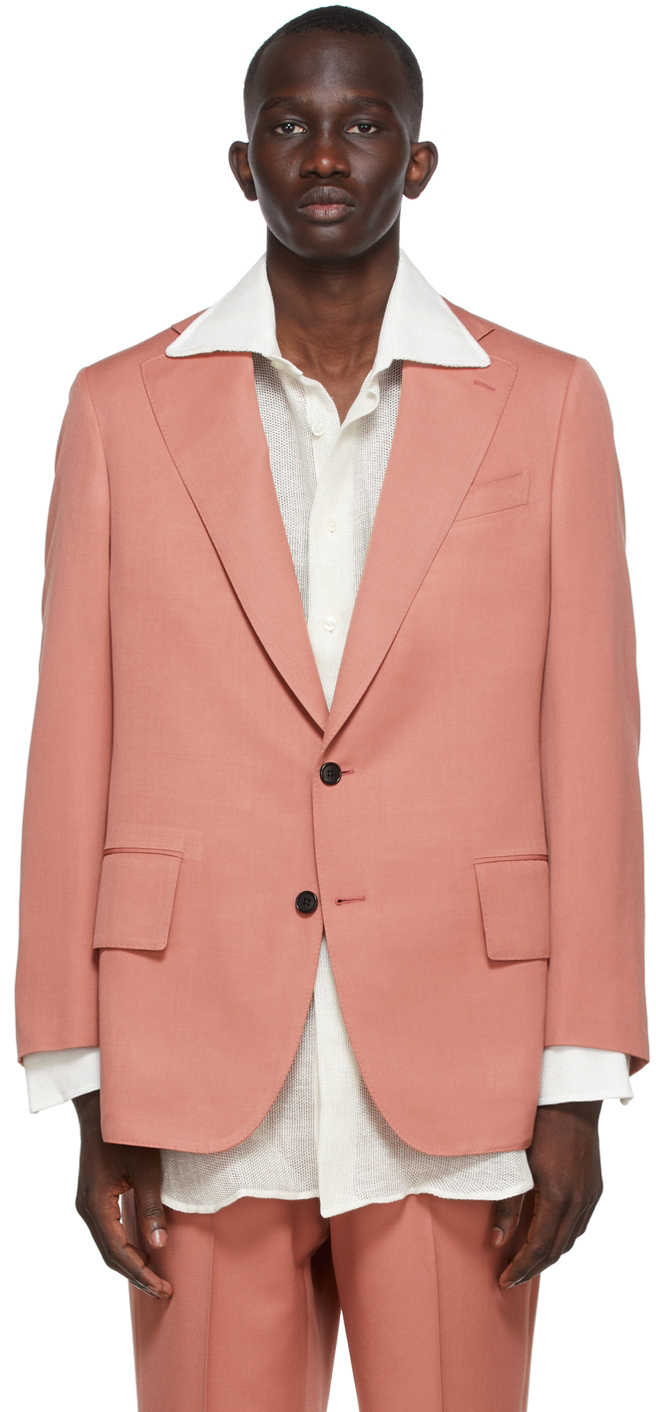 SSENSE Exclusive Red Gabardine Single Breasted Jacket