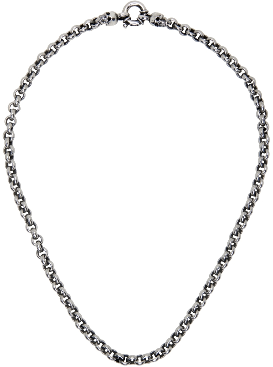 Ugo Cacciatori: Silver Jail Chain & Skulls Necklace | SSENSE