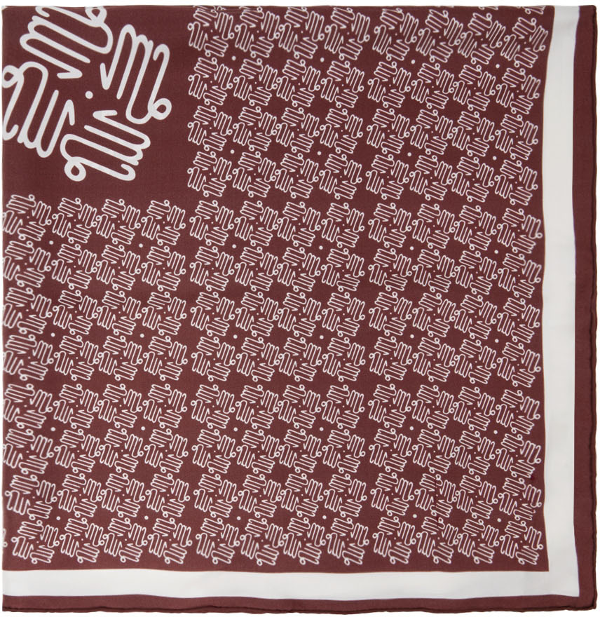 Lukhanyo Mdingi Burgundy & White Silk Scarf