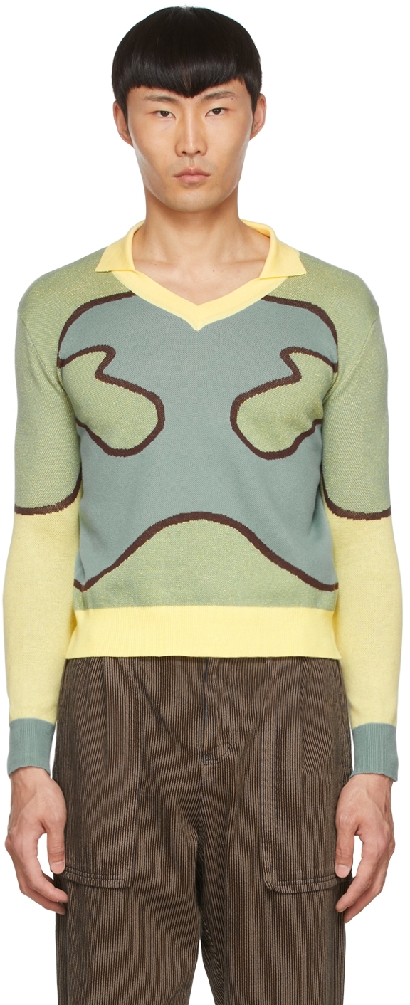 Lukhanyo Mdingi Green Cotton Sweater