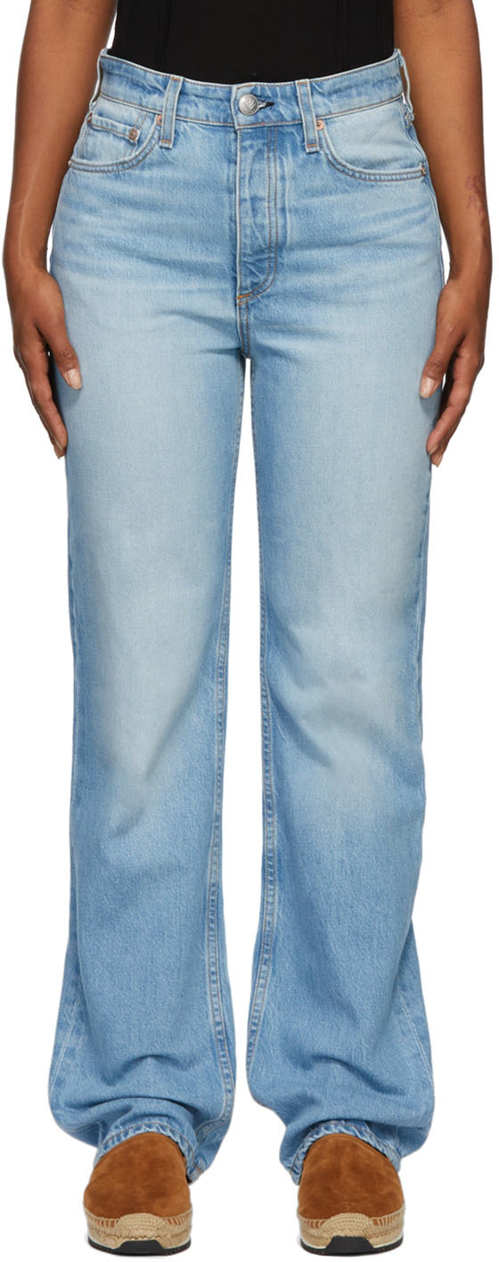 Femme Vêtements Jeans Jeans coupe droite Jean droit Clover à taille mi-haute Jean Rag & Bone en coloris Bleu 