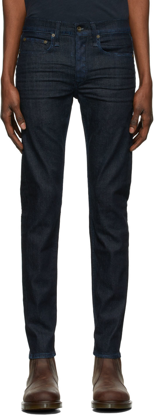 SSENSE Men Clothing Jeans Stretch Jeans Indigo Fit 2 Authentic Stretch Jeans 