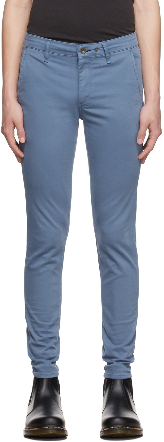 Blue Cotton Trousers by rag \u0026 bone on Sale