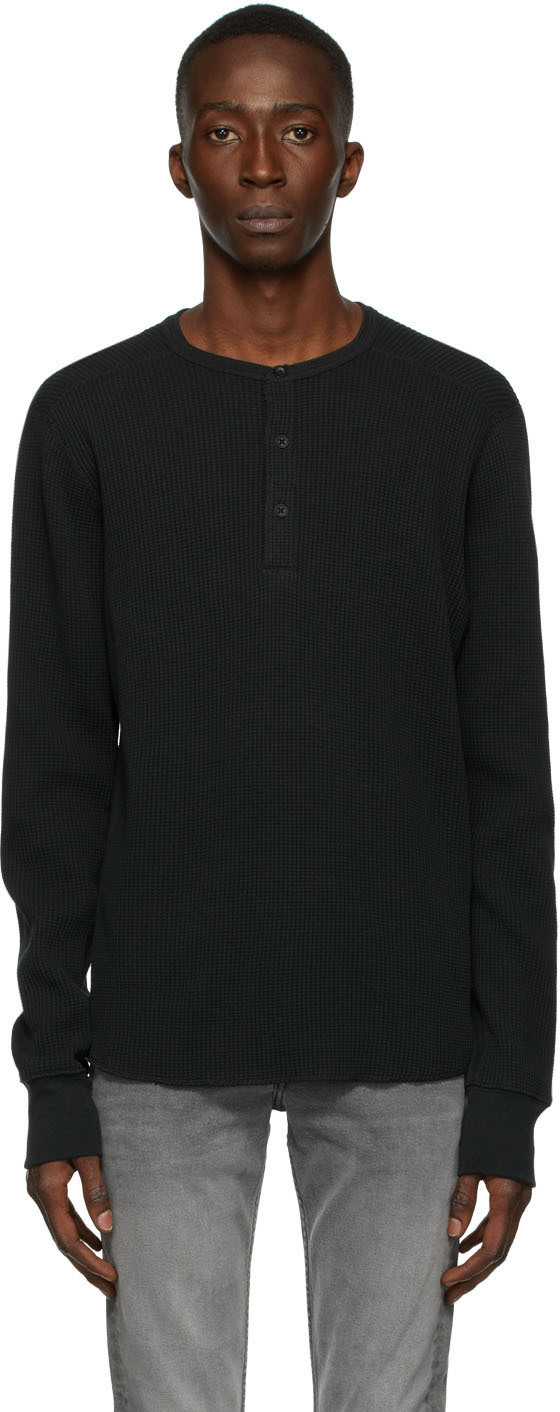 Black Waffle Devon Henley by rag \u0026 bone 