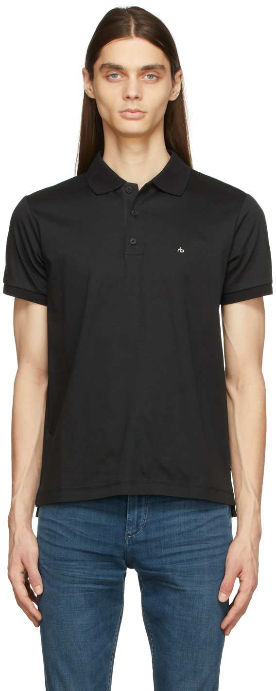 rag & bone Black Interlock Polo | Smart Closet