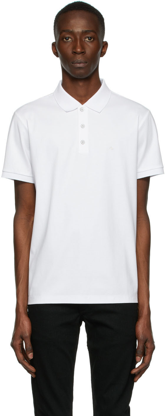 rag & bone White Jersey Polo
