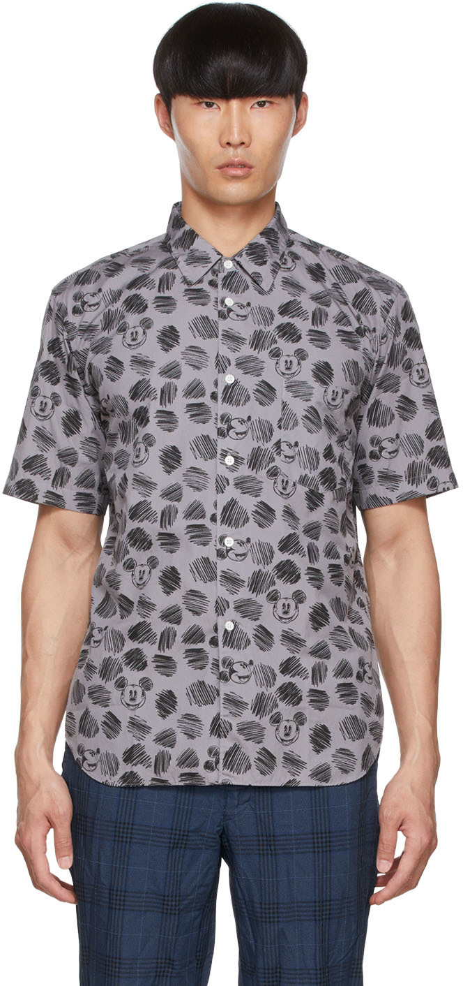 COMME des GARCONS HOMME DEUX × Disney Comme Des Garçons Homme Deux Gray Disney Edition Shirt In 1 Black