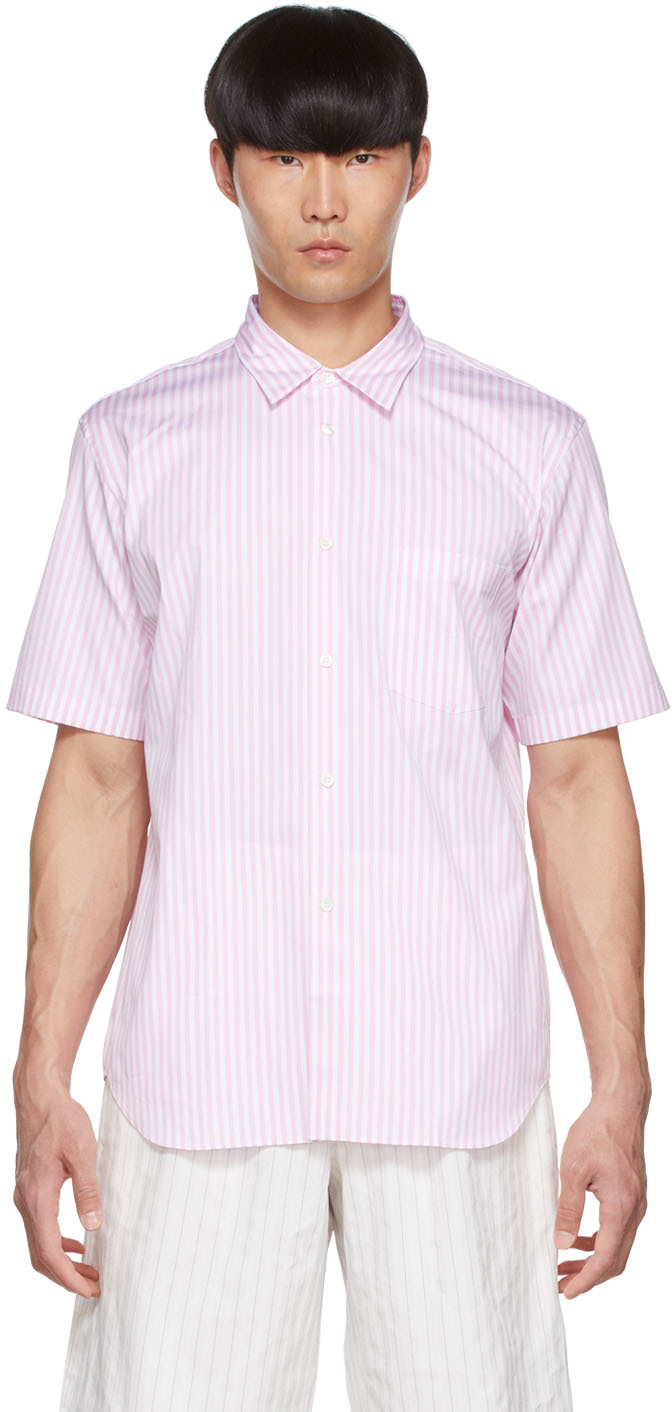 Comme Des Garçons Homme Deux Pink Cotton Shirt In 2 Pink | ModeSens