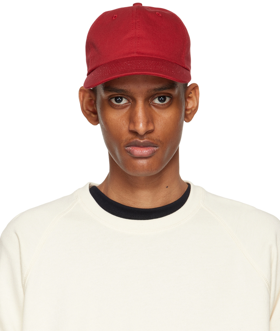 Bather: Red 6 Panel Baseball Cap | SSENSE