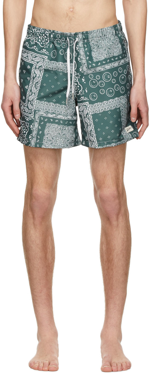 Bather SSENSE Exclusive Green Recycled Polyester Swim Shorts