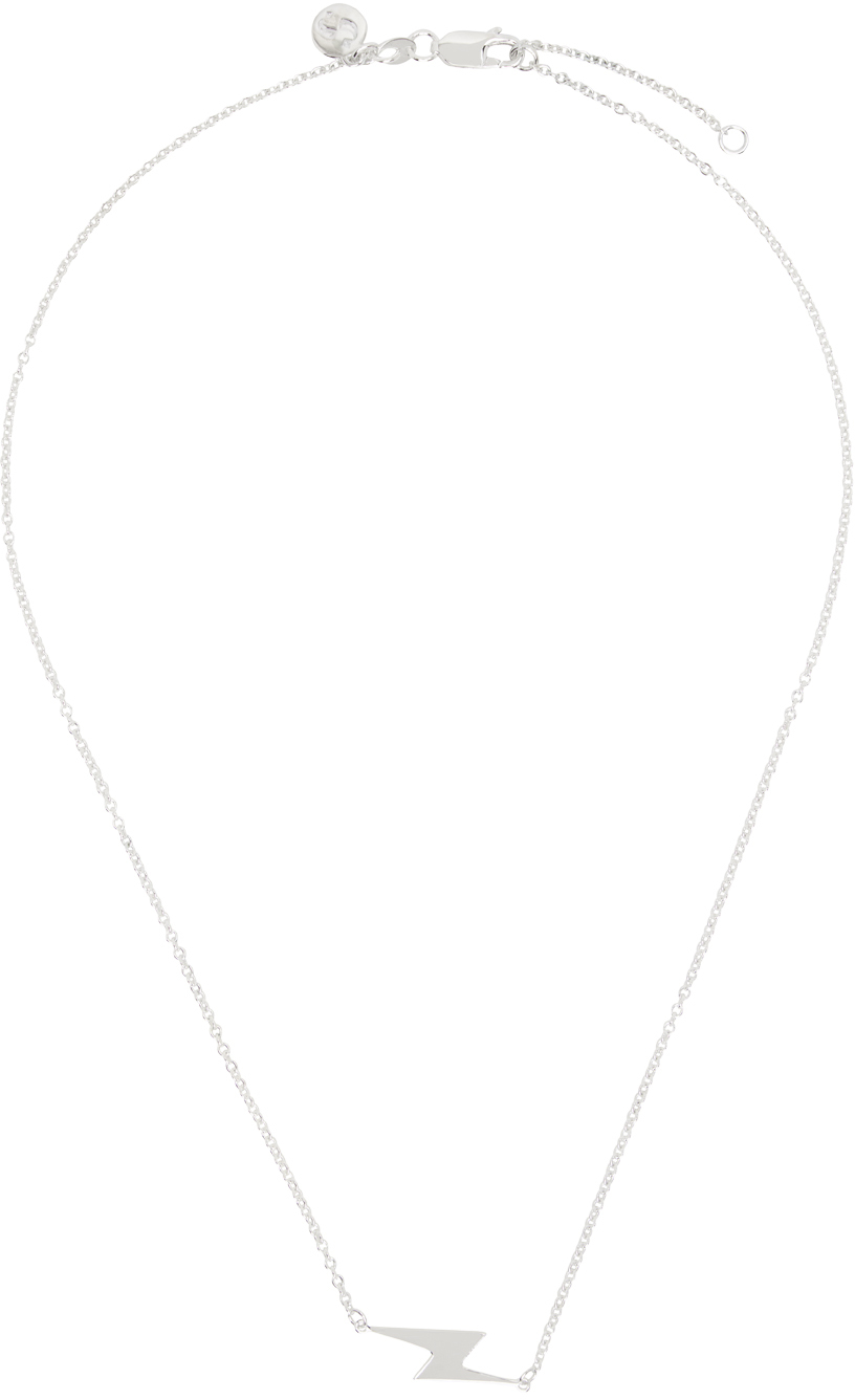 Silver Side Shock Pendant Necklace